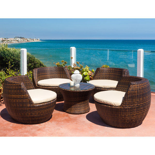 Ohana Depot Ohana 5 Piece Conversation Set with Cushions & Reviews